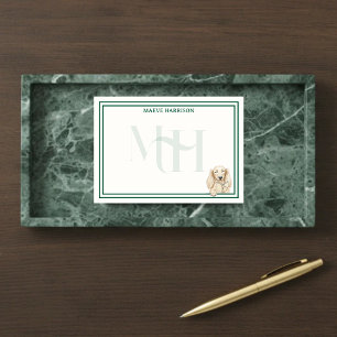 Individuelles Monogramm Handgezeichneter Dachshund Post-it Klebezettel
