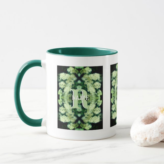 Individuelles Monogramm Ihr Anfangsbuchstabe Name  Tasse (Mit Donut)