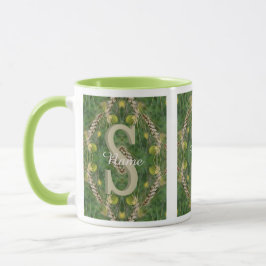 Individuelles Monogramm Ihr Anfangsname Natur Kuns Tasse
