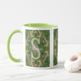 Individuelles Monogramm Ihr Anfangsname Natur Kuns Tasse