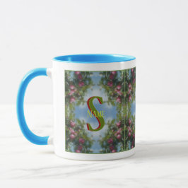 Individuelles Monogramm Ihr Anfangsname Rote Äpfel Tasse