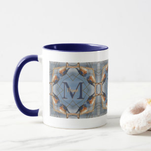 Individuelles Monogramm Ihre Anfangsbuchstabe Blue Tasse