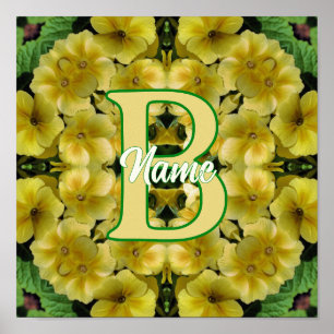 Individuelles Monogramm Ihre Anfangsbuchstabe Prim Poster