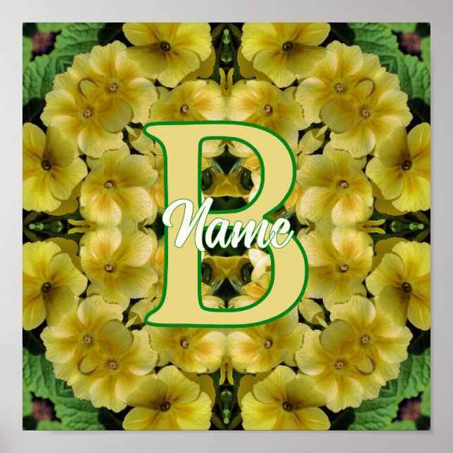 Individuelles Monogramm Ihre Anfangsbuchstabe Prim Poster (Vorne)