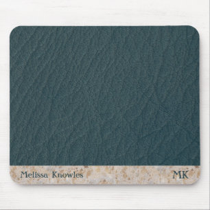 Individuelles Monogramm Männlich Modern Türkis Bla Mousepad