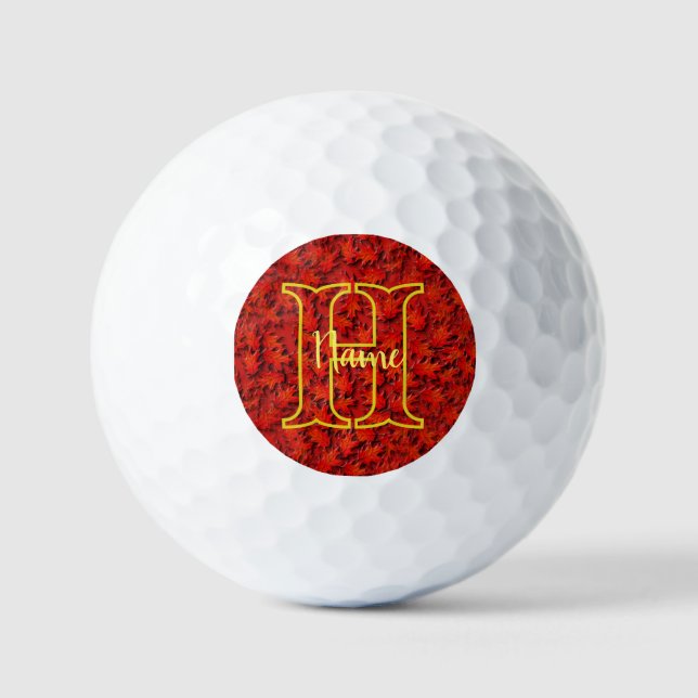Individuelles Monogramm mit Ihrem Anfangsbuchstabe Golfball (Vorderseite)