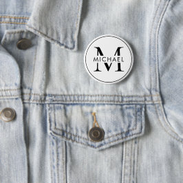 Individuelles Monogramm Stilvoller Knopf Moderner Button