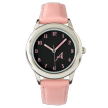 Individuelles Monogramm Stylisches Schwarz-Rosa-Zi