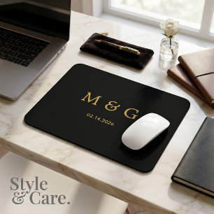 Individuelles Monogramm und Datum Personalisiert S Mousepad