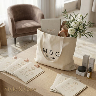Individuelles Monogramm und Datum Personalisiertes Tragetasche