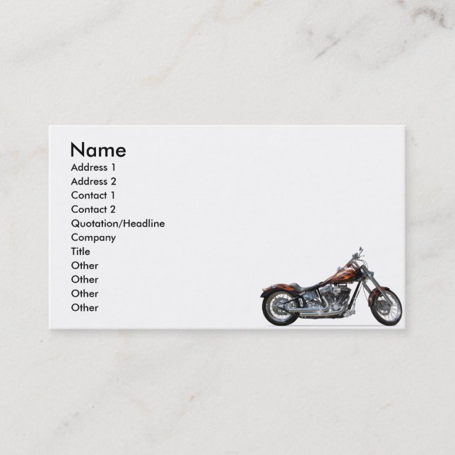 Individuelles Motorrad Visitenkarte (Vorderseite)