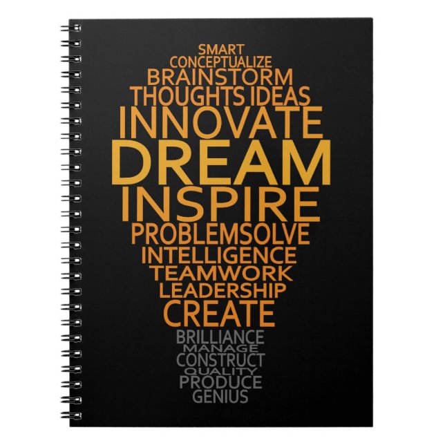 Individuelles Notebook mit Inspirationslampe Notizblock (Vorderseite)