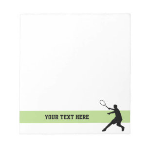 Individuelles Notizblock mit Tennisspieler-Silhoue