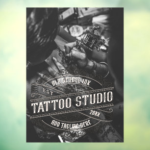 Individuelles Old School Ink Tattoo Shop Geschäft Fensteraufkleber