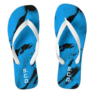 Individuelles Paar Flip Flops gebürstet Blau Schwa