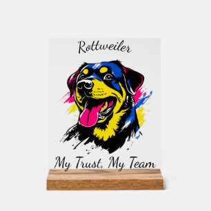 Individuelles Pop-Art-Rottweiler-Design Acrylschild
