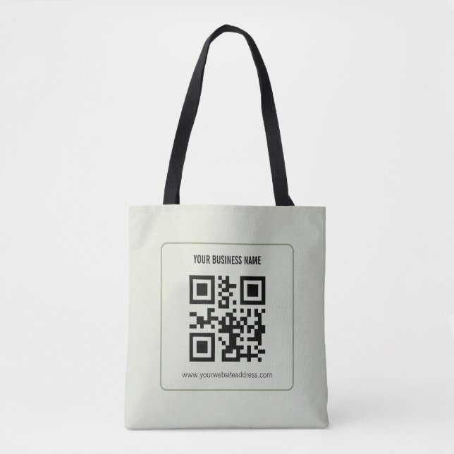 Individuelles QR-Code-Geschäftsname-Vorlage Tasche (Vorderseite)