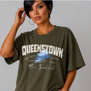 Individuelles Queenstown Neuseeland Abenteuer Reis T-Shirt