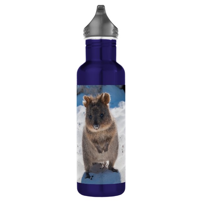 Individuelles Quokka Beach Tier Blue Edelstahlflasche (Rechts)
