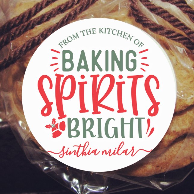 Individuelles Retro Backen Spirituosen Helle Feier Runder Aufkleber (Von Creator hochgeladen)