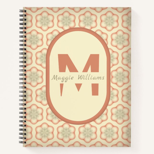 Individuelles Retro Monogram Notebook Notizbuch (Vorderseite)