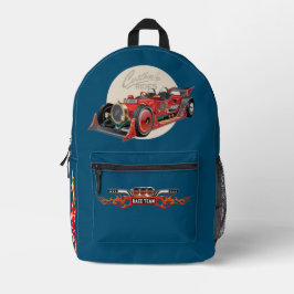 Individuelles Retro-Rennwagen Bedruckter Rucksack