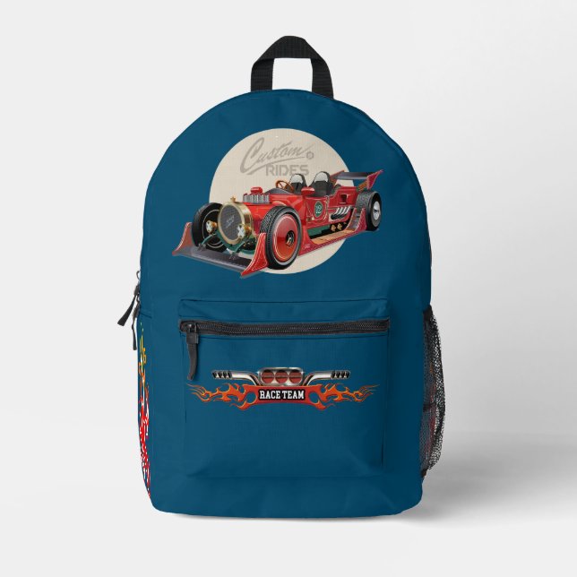 Individuelles Retro-Rennwagen Bedruckter Rucksack (Vorderseite)