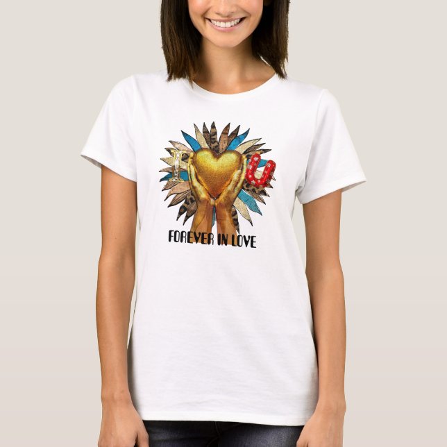 Individuelles Romantisches Design T-Shirt (Vorderseite)