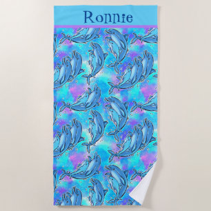 Individuelles Schwimmen mit Delphinen Strandtuch