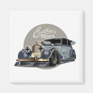 Individuelles Sci-Fi Retro-Rennwagen Magnet