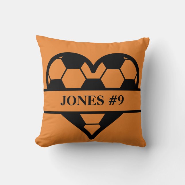 Individuelles Soccer-Herz-Design Kissen (Vorderseite)