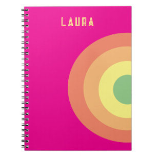 individuelles Spiralnotizbuch Ziel Regenbogen rosa Notizblock