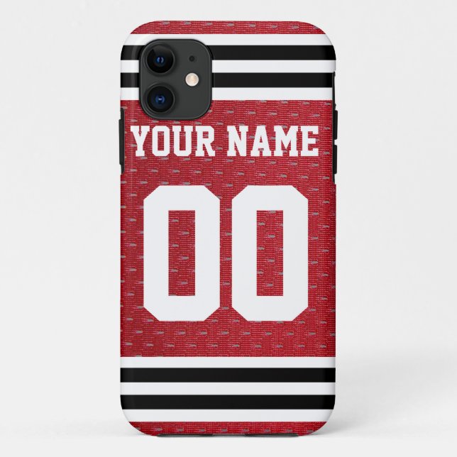 Individuelles Sporthockey Jersey Case-Mate iPhone Hülle (Rückseite)