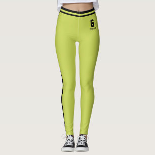 Individuelles Süßes Apfelgrün Schwarze Streifen Mo Leggings