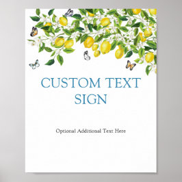 Individuelles Textsymbol für die botanische Lemon  Poster