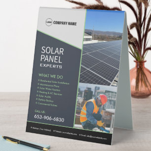 Individuelles Tischtenniszeichen für Solar Busines Tischaufsteller