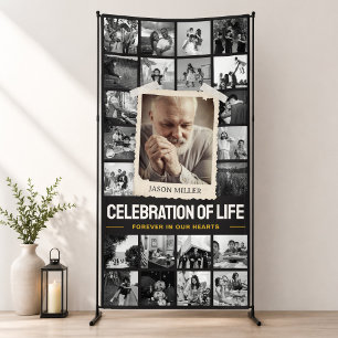 Individuelles Trauerbanner, Fotocollage 4x8' Geden Banner
