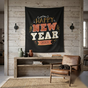 Individuelles Vintage-Design zum Silvesterabend Ei Wandteppich