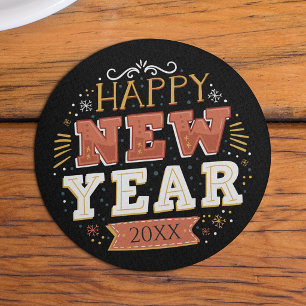Individuelles Vintage Silvester Design Einzigartig Getränkeuntersetzer