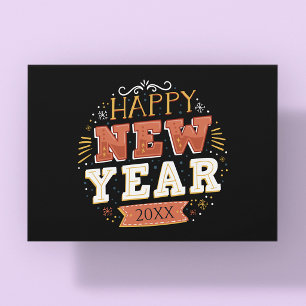 Individuelles Vintage Silvester Design Einzigartig Postkarte