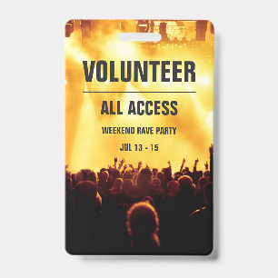 Individuelles Volunteer All Access Concept Pass Ab Ausweis