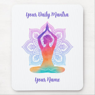 Individuelles Yoga-Mausepad mit Namen und Mantra Mousepad