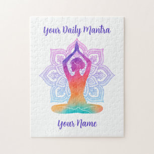 Individuelles Yoga-Puzzle mit Namen und Mantra