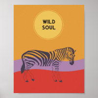 Individuelles zebra modernes, helles Safari-Poster