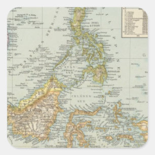 Indo China und Malaysian-Archipel Quadratischer Aufkleber