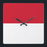 Indonesia Flag Quadratische Wanduhr<br><div class="desc">Indonesia Flag Product. Best in it's quality.</div>