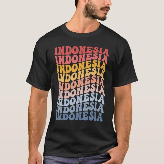 Indonesia Groovy Retro Indonesian T-Shirt (Vorderseite)