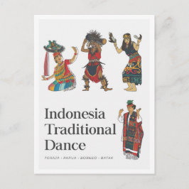 Indonesia Traditional Dance Borneo Toraja Papua Postkarte