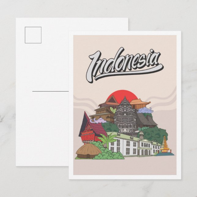 Indonesia Travel Postkarte (Vorne/Hinten)