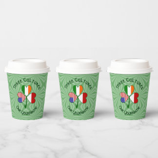 Indonesian Irish USA Shamrock Personalize Text Pappbecher